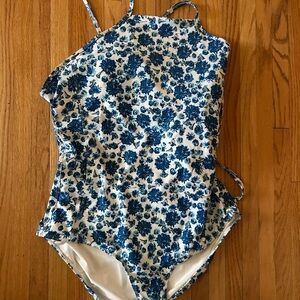 Albion Floral Blue and White Swimsuit